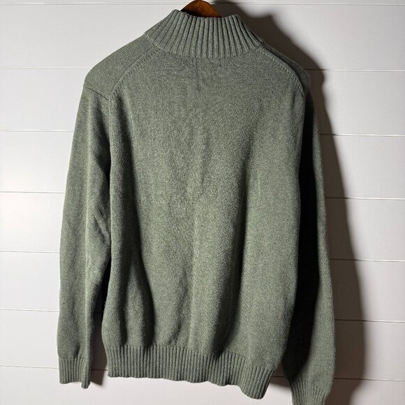 Polo Ralph Lauren Quarter Zip Sweater Green Heather Size XL 100% Cotton - Picture 3 of 9